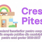 Calendarul înscrierilor pentru ocuparea unui loc în creșele publice din municipiul Pitești, pentru anul școlar 2026-2027