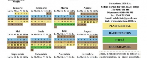 Graficul de colectare a deșeurilor reciclabile pentru abonații casnici din municipiul Pitești, 2025!