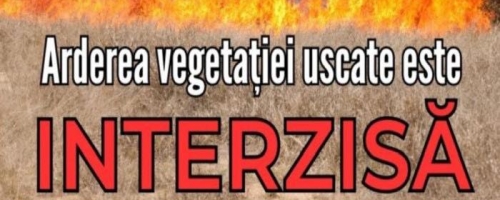 Prevenirea riscului de incendii: arderea vegetației uscate - interzisă prin lege!